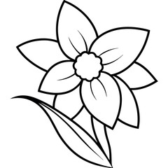Daffodil Flower Icon – Elegant Line Drawing for Easter and Spring Projects