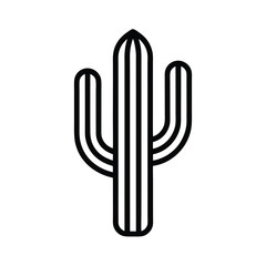 Saguaro Cactus Icon Desert Plant, Southwest Symbol, Nature Illustration