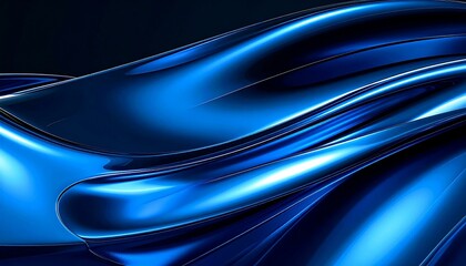 Abstract Blue Liquid Flowing Design