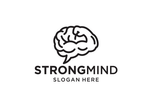 modern strong mind illustration vector logo