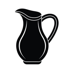 Black Pitcher Silhouette Simple, Elegant, Vessel, Beverage, Drinkware