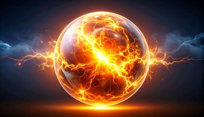 Fiery Orb with Electric Discharge