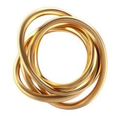 Golden knot abstract design element on white background