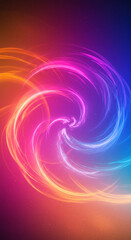 Colorful cosmic spiral with radiant waves