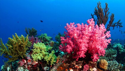Naklejka premium Vibrant Coral Reef Underwater Scene