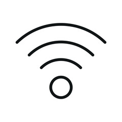 WiFi Wi-Fi outline vector black icon. Can be used for any platform action promotion and advertising. Isolated symbol sign used for: mobile, app, design, web, dev, ui, ux, gui. EPS 10. For your design