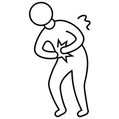 Elegant Medical Stomach Pain Icon in Minimal Style
