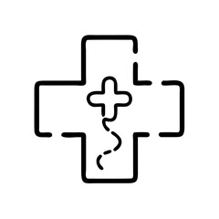 Obraz premium Medical Cross Icon Representing Healthcare Service Vector Illustration