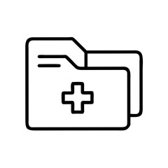 Obraz premium Medical File Folder Icon Representing Patient Records Vector Illustration