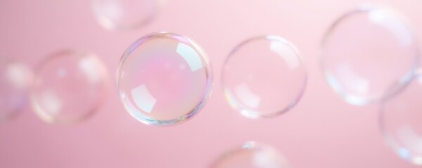 Fototapeta premium Pastel Bubbles on Pink