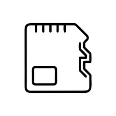 Micro SD Memory Card Icon &ndash; Portable Storage and Digital Data Symbol