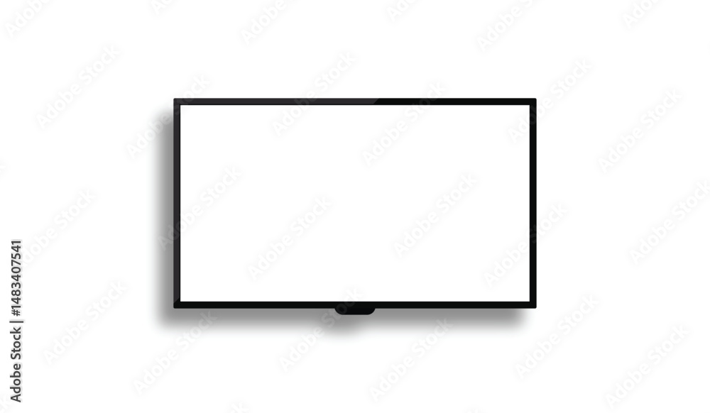 Fototapete realistic tv screen. modern stylish lcd panel, led type. large computer monitor display mockup.
