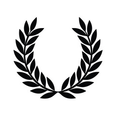 Fototapeta premium Black Laurel Wreath Leaves Symbol Design Graphic Icon