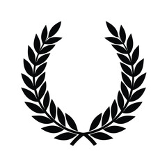 Black Laurel Wreath Symbol Award, Victory, Honor, Glory, Triumph