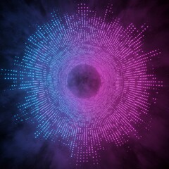 Abstract Pink Purple Glowing Circle Cosmic Background