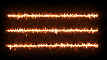 Flashing neon fire effect line and flicker on black background. Colorful fire effect line blaze glowing flashing lines.