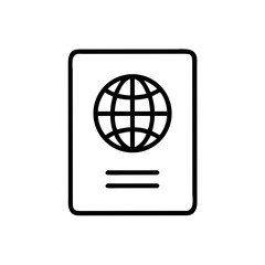 Fototapeta premium Passport with Document Icon – International Travel and Identification Symbol