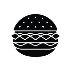Delicious Hamburger Icon Bun, Patty, Cheese, Veggie