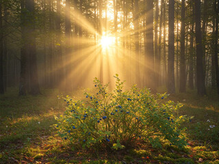Fototapeta premium sun rays in the forest