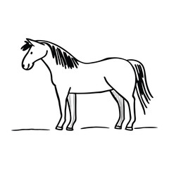 Horse outline silhouette vector, vintage Engraving woodcut Horse retro vector art illustration design.