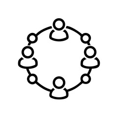 Fototapeta premium People in Circle Icon – Teamwork, Community, and Collaboration Symbol