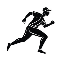 Running Man Silhouette Athlete Sprint, Sport, Fitness, Exercise