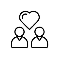 People with Shared Heart Icon &ndash; Love, Unity, and Relationship Concept