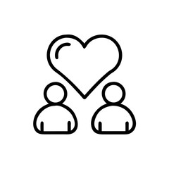 People with Shared Heart Icon &ndash; Love, Unity, and Relationship Concept