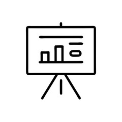 Presentation Board Icon Representing Business Meetings, Corporate Presentations, and Data Visualization