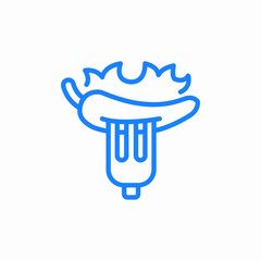 fork hot heat flame spicy chilli food icon sign vector