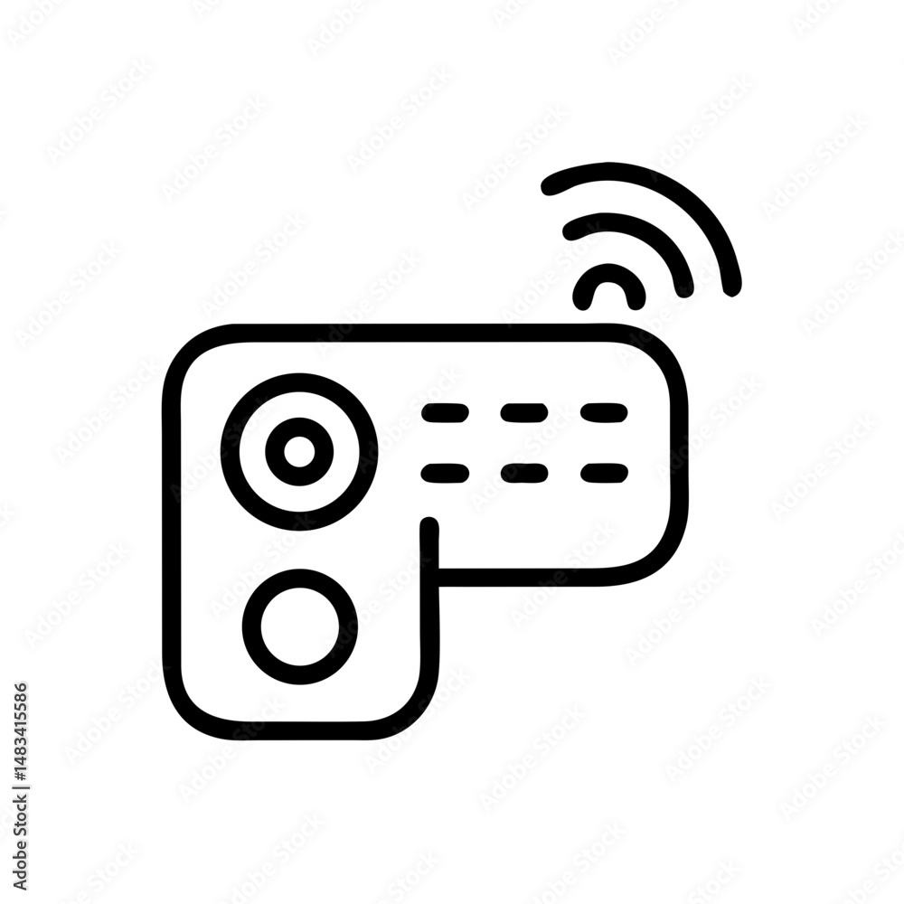 Aufkleber Remote Control Device Icon Representing Wireless Operation, Electronic Control, and Smart Device Interaction
