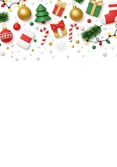 Fototapeta premium Festive 3D Ornament Border