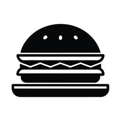 Delicious Hamburger Icon Fast Food, Bun, Patty, Cheese