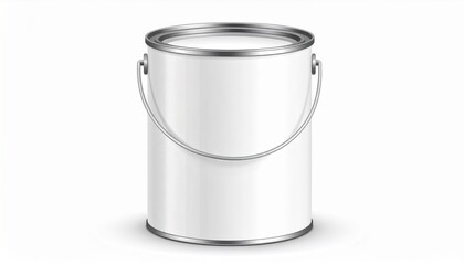 white paint can isolated on white background