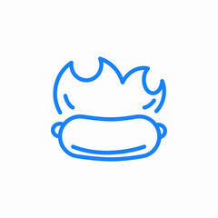 hot heat sausage chilli food icon sign vector