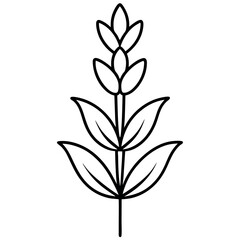 Lavender Flower Minimal Icon &ndash; Clean Black Line Vector for Spa Themes