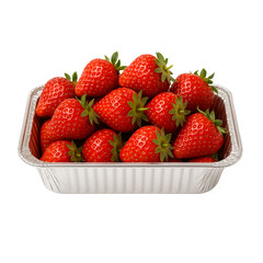 strawberries in a basket isolated on transparent or white background png