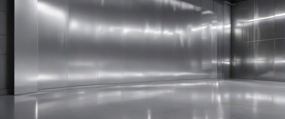 Obraz premium Shiny silver backdrop, modern industrial design, steel, pattern, material