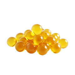 Fototapeta premium A pile of yellow glass marbles