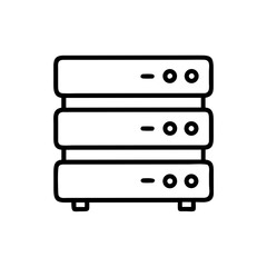 Server Rack Icon Representing Network Infrastructure, Data Storage, and IT Equipment