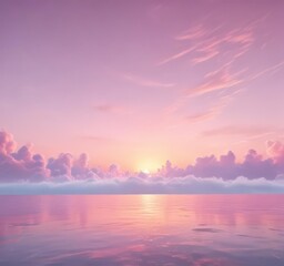 Fototapeta premium Dreamy pastel sunset gradient, soft cotton candy hues , vibrant, ethereal, sky
