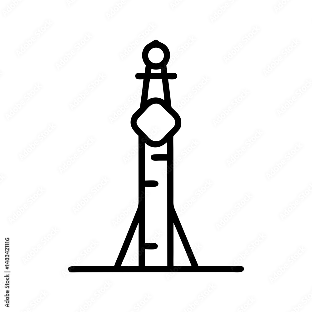 Aufkleber simple vertical tower icon representing tall building, urban architecture, and structural design