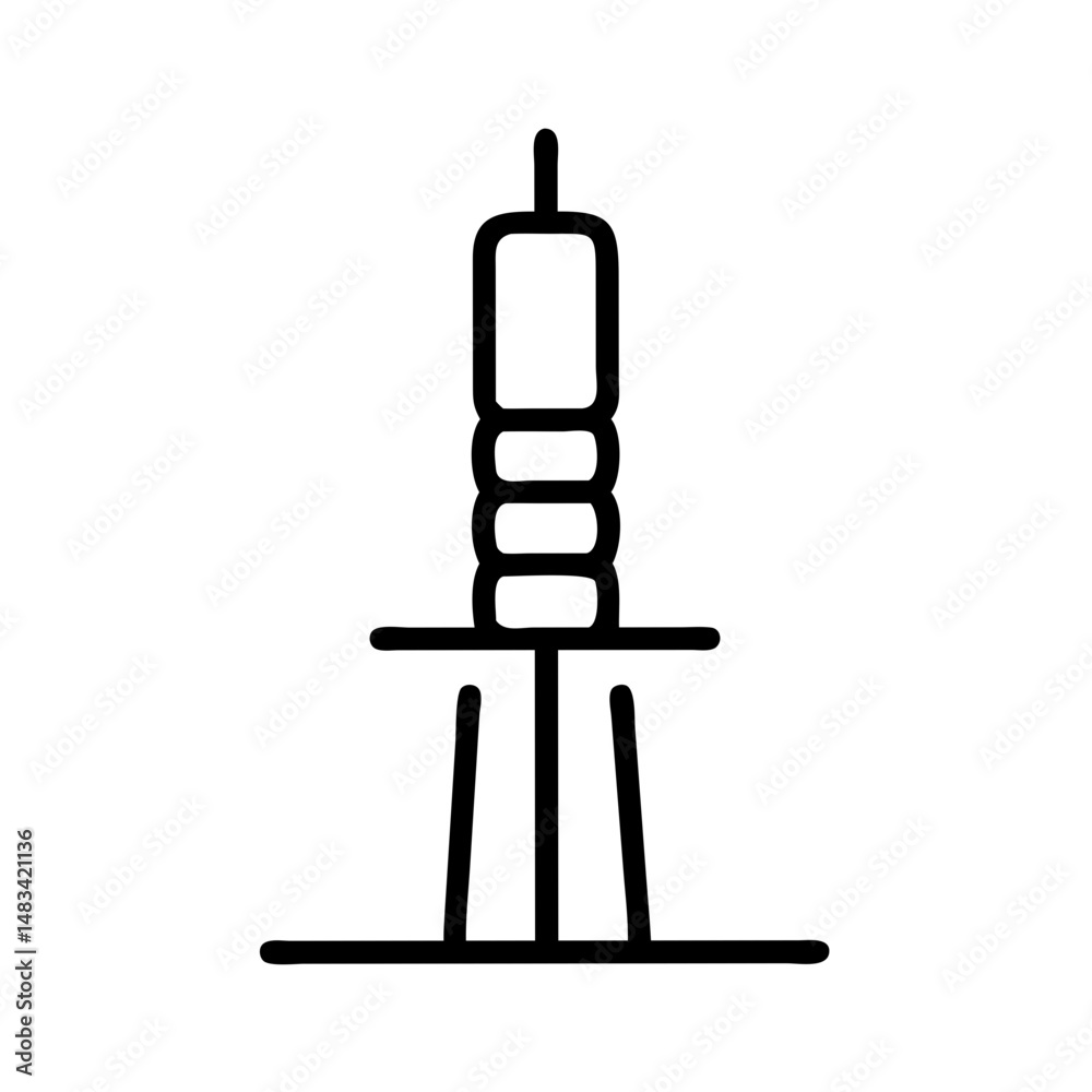 Aufkleber simple vertical tower icon representing tall building, urban architecture, and structural design