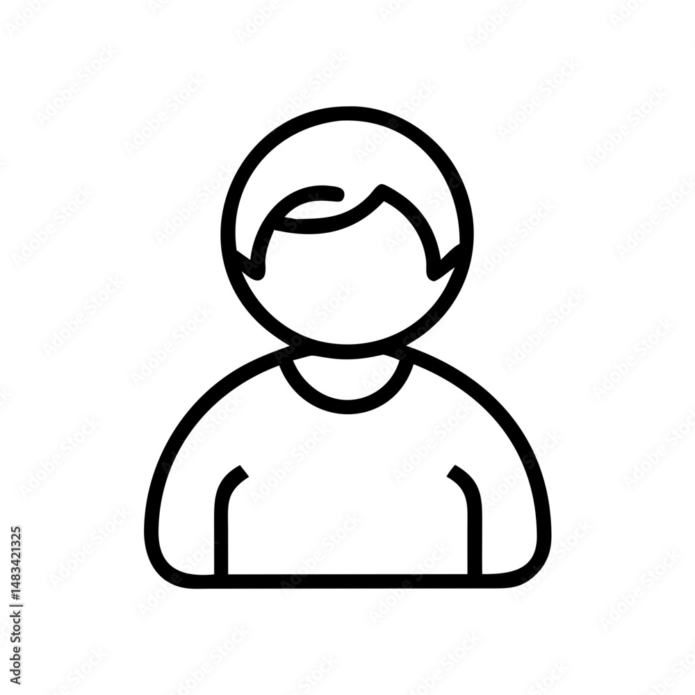 Aufkleber single user profile icon representing personal account, identity, and individual user interface