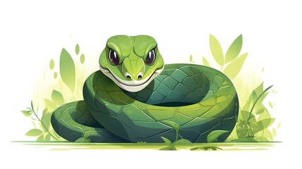 Snake Quote Design Cartoon Vector Illustration Isolated - Unique and Creative Image for Designs