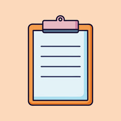 Illustration of a clipboard with paper and horizontal lines for writing