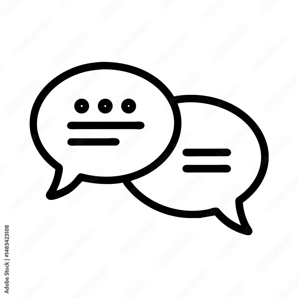 Poster Speech Bubble Message Icon Representing Text Chat, Communication, and Online Conversation