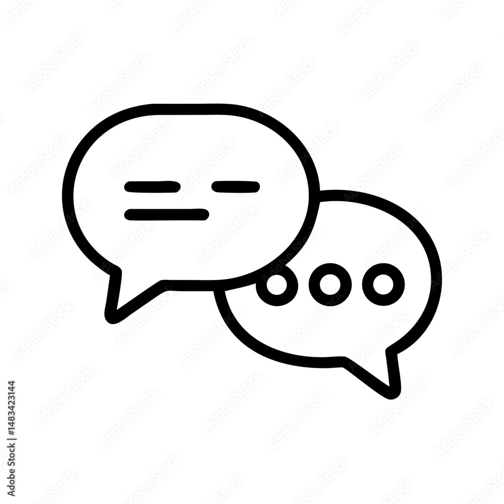 Poster Speech Bubble Message Icon Representing Text Chat, Communication, and Online Conversation