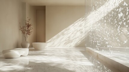 Modern interior design with natural light and neutral tones.