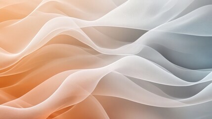 Obraz premium Smooth silk satin fabric with soft waves in pink and yellow tones, showcasing a luxurious and shiny texture, perfect for elegant textile designs and floral decorations